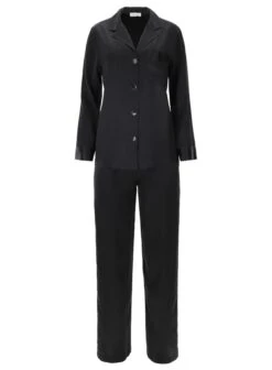 100% Seide Schlafanzug CLASSICO Von Luna Di Seta -Amoena Verkaufs-Shop seidenpyjama damen vlst08007 schwarz luna di seta 1 1 1