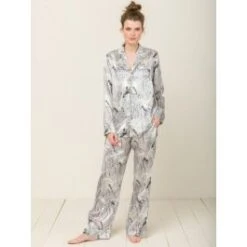 100% Seide Schlafanzug Elisabetha In JAPANESE GARDEN Von Radice