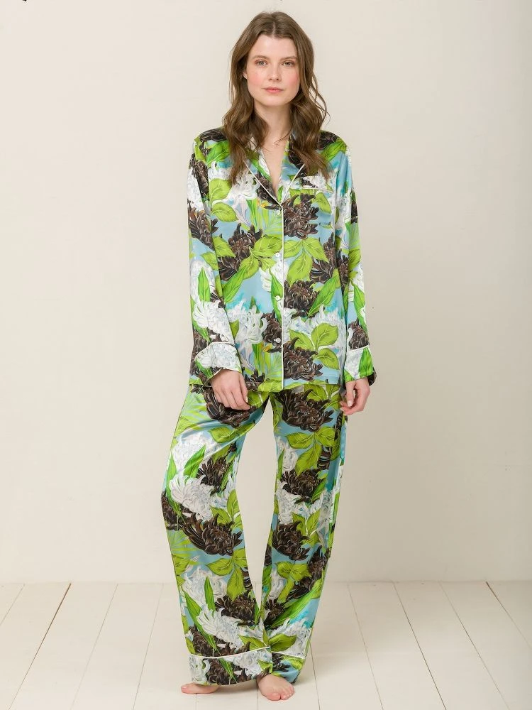 100% Seide Schlafanzug Elisabetha In VERONA GARDEN Von Radice 2 100% Seide Schlafanzug Elisabetha In VERONA GARDEN Von Radice – Bild 2