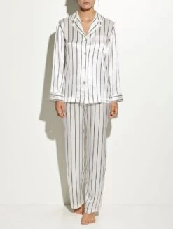 Seide Schlafanzug STREIFEN Von Luna Di Seta -Amoena Verkaufs-Shop seidenpyjama l6j7544 streifen luna di seta 2