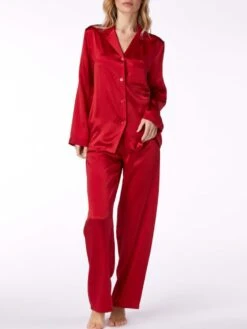100% Seide Schlafanzug LAILA Uni Von Vivis 18 100% Seide Schlafanzug LAILA Uni Von Vivis -Amoena Verkaufs-Shop seidenpyjama laila v00009 rot vivis 2 6