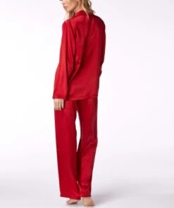 100% Seide Schlafanzug LAILA Klassisch Von Vivis -Amoena Verkaufs-Shop seidenpyjama laila v00009 rot vivis 4 6 1