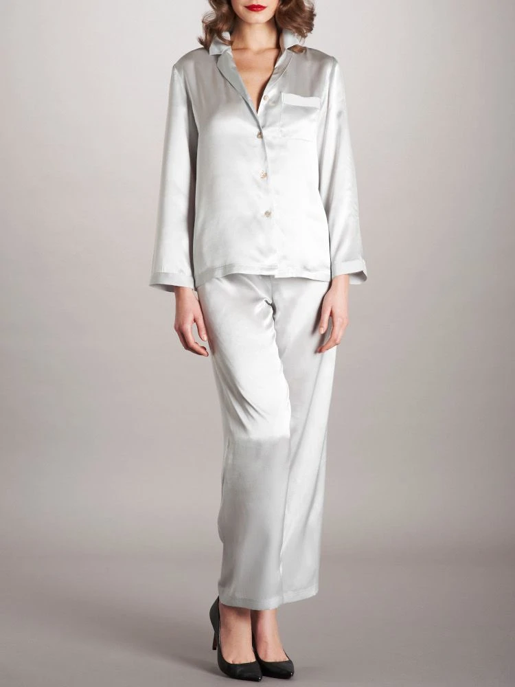 100% Seide Schlafanzug LAILA Uni Von Vivis 5 100% Seide Schlafanzug LAILA Uni Von Vivis – Bild 5