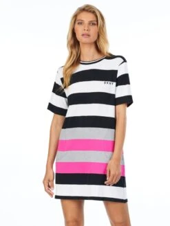 Sleepshirt LEAVING OUR MARK Von DKNY Sleepwear -Amoena Verkaufs-Shop sleepshirt grau gestreift yi2322410 055 dkny 1