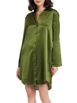 Seide Sleepshirt SEDUZIONE DI SETA Satin Von Gattina -Amoena Verkaufs-Shop sleepshirt seide 381453 khaki gattina 1 1