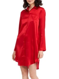 Seide Sleepshirt SEDUZIONE DI SETA Satin Von Gattina -Amoena Verkaufs-Shop sleepshirt seide 381453 rot gattina 1 1