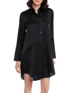 Seide Sleepshirt SEDUZIONE DI SETA Satin Von Gattina -Amoena Verkaufs-Shop sleepshirt seide 381453 schwarz gattina 1 1