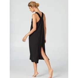 Strandkleid Lang APRIL BLOOMS Schwarz Von Donna Karan Sleepwear 1 Strandkleid Lang APRIL BLOOMS Schwarz Von Donna Karan Sleepwear