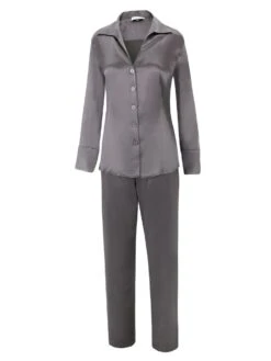 Stretchseide Schlafanzug SLOANE STREET Exclusiv Eva B. Bitzer -Amoena Verkaufs-Shop stretch seide pyjama exclusiv 27319271 grau eva bitzer 1 1