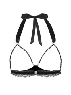 Ouvert Triangel-BH GEISHA SG Mit Schmuck-Kristallen Von Cadolle -Amoena Verkaufs-Shop triangle geisha perles noir 4500ab cadolle 4