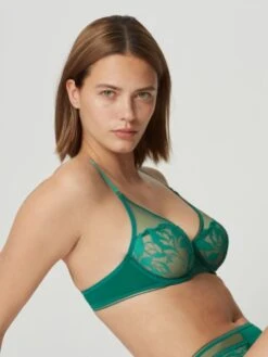 Spitze Bügel-BH SIN Von Maison Lejaby -Amoena Verkaufs-Shop triangle spitzen dunkelgruen bh sin malachite maison lejaby 2