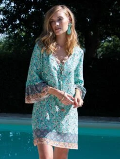 Viscose Tunika TROPIC No. 3 Türkis Von Chiara Fiorini 5 Viscose Tunika TROPIC No. 3 Türkis Von Chiara Fiorini -Amoena Verkaufs-Shop tunica turchese viscose cf725 chiara fiorini 2 1